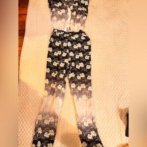 Rebecca Minkoff Black and White Floral Jumpsuit